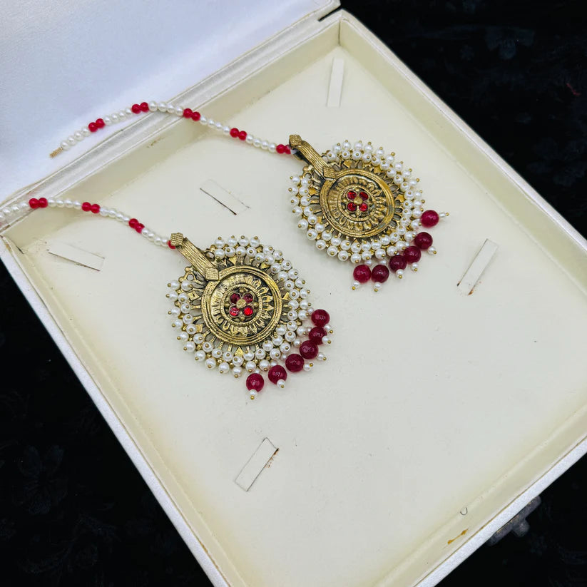 Gajra Earing With Ring And Tika