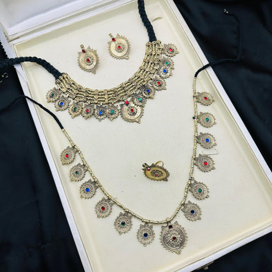 New Afghani Necklace Set With Matching Mala