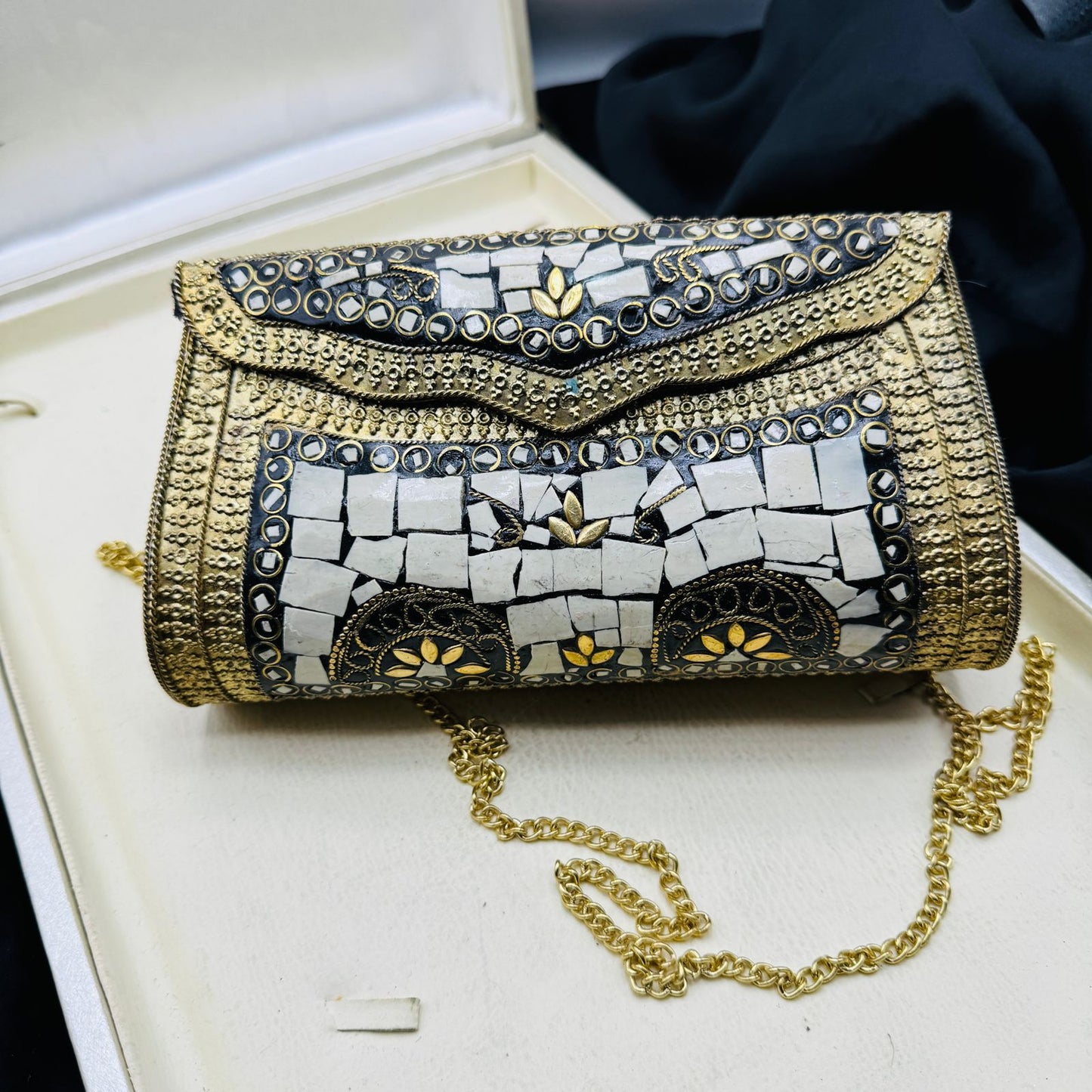New Shape Golden Clutch