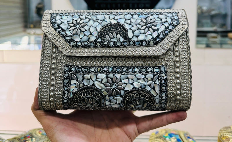 New Design Silver Cluch