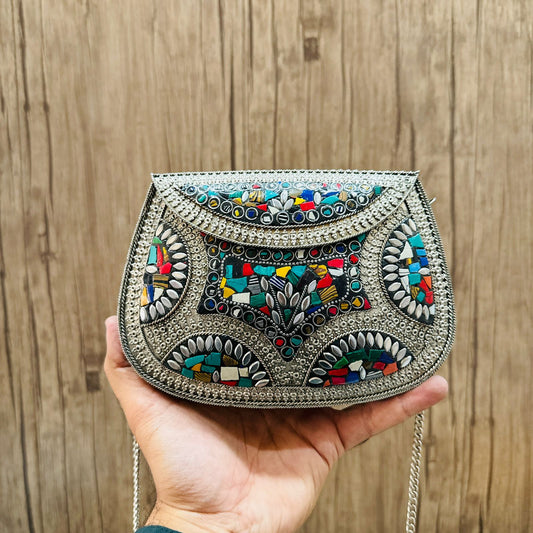Silver Clutch Multi