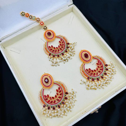 Beautiful Nauratan Earings Teeka